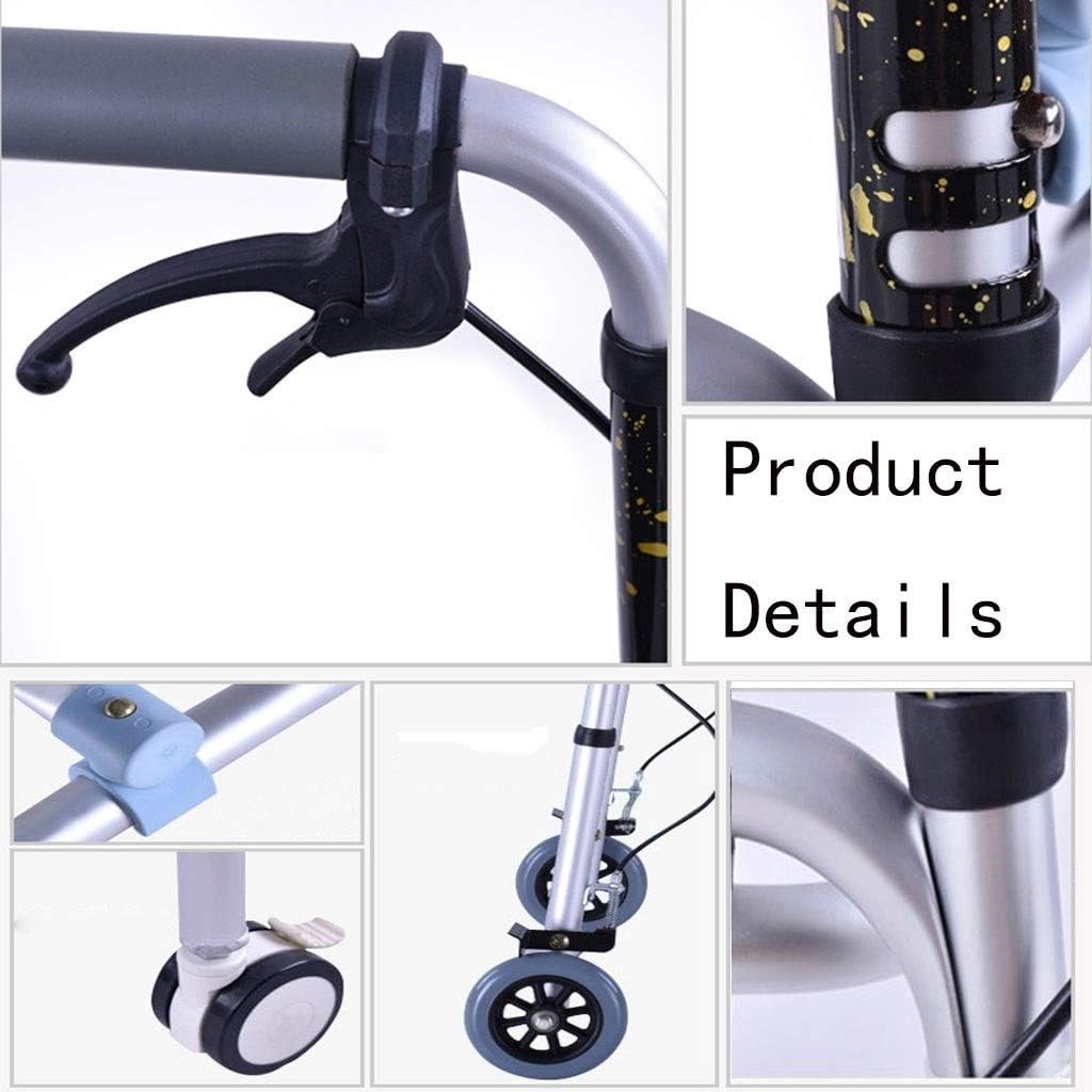 Seat & Roller Bar Covers Walker Folding Easy to Carry Multi-Functional Handicapped Essentials Elderly Handrail Crutch Patient Exercise Stroller Walker 4 Wheel Assist : Health & Household