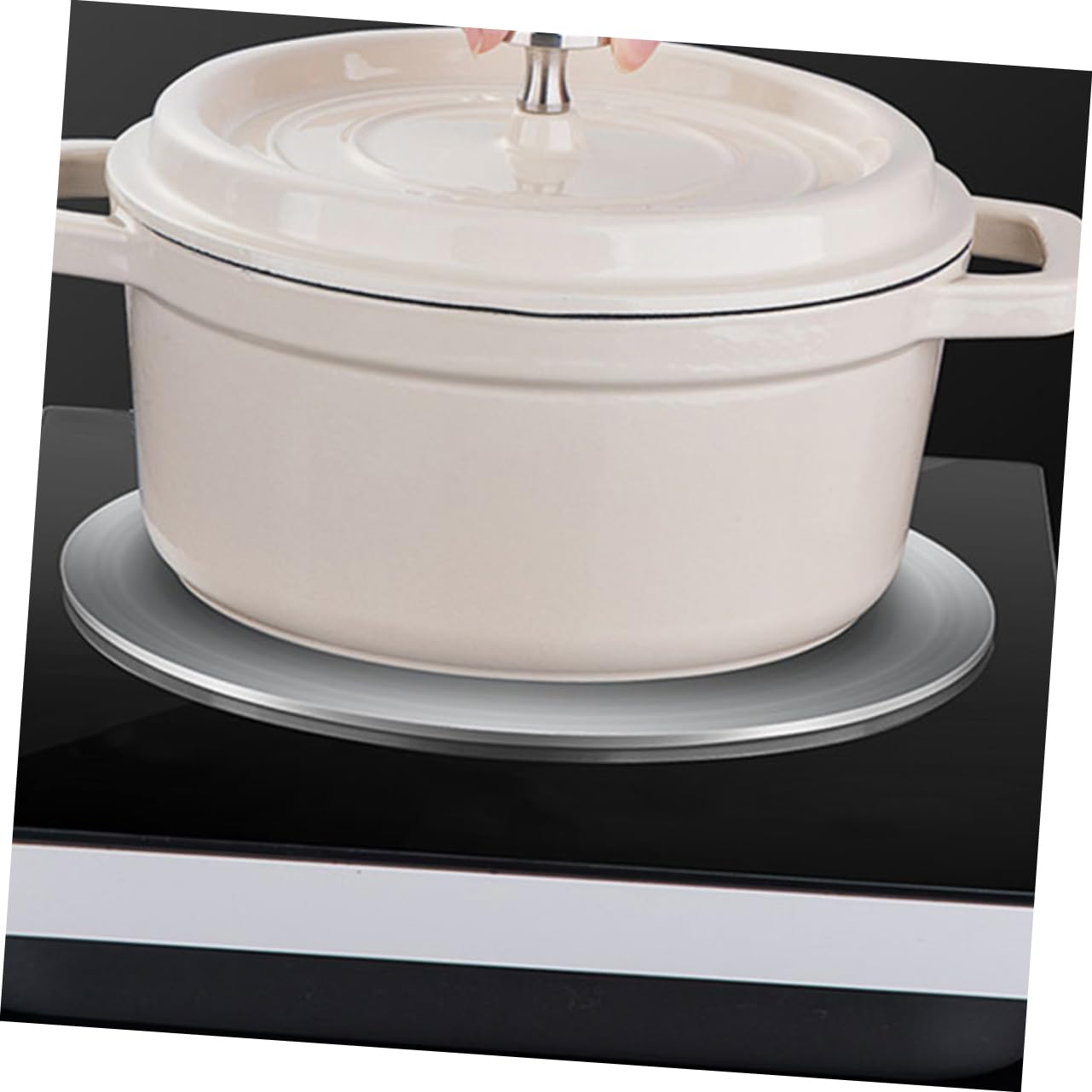 Zerodeko Difusor de Calor Placa Adaptadora de Acero Inoxidable para Cocina de Inducción Mango Desmontable, Protege Sartenes y Mejora la Cocción