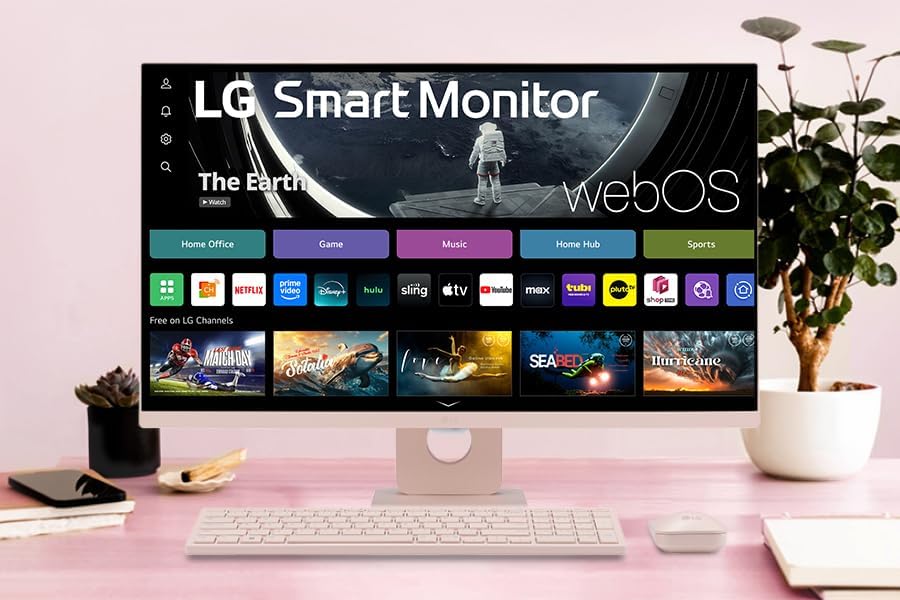 Miniatura 2 de LG 27SR5BF-P Monitor inteligente FHD de 27 pulgadas (1920 x 1080) con transmisión de TV, webOS, teclado inalámbrico, mouse, HDR10, pantalla IPS,
