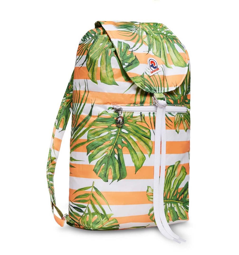 Invicta Tagesrucksack, Backpack für Reise Ausflüge & Freizeit; für Damen & Herren, mit Hüftgurt & faltbar - gelb/grün, zweifarbiges Muster, 8 LT, Extra leicht, MINISAC NEXT GRAPHIC