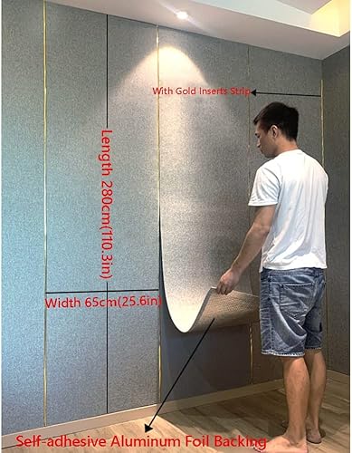 Miniatura 7 de Papel tapiz impermeable para despegar y pegar paneles de pared de lino tapizado autoadhesivo aislamiento térmico insonorizado anticolisión forro de