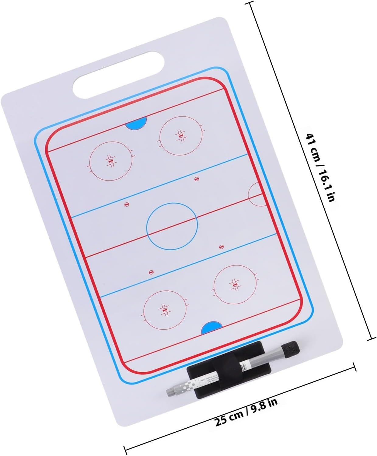 Healifty Adjustable Ice Hockey Coaching Board with Erasable PVC Surface for Training and Planning the Field, Sturdy Hockey Marker Clipboard for Strategy and Competition