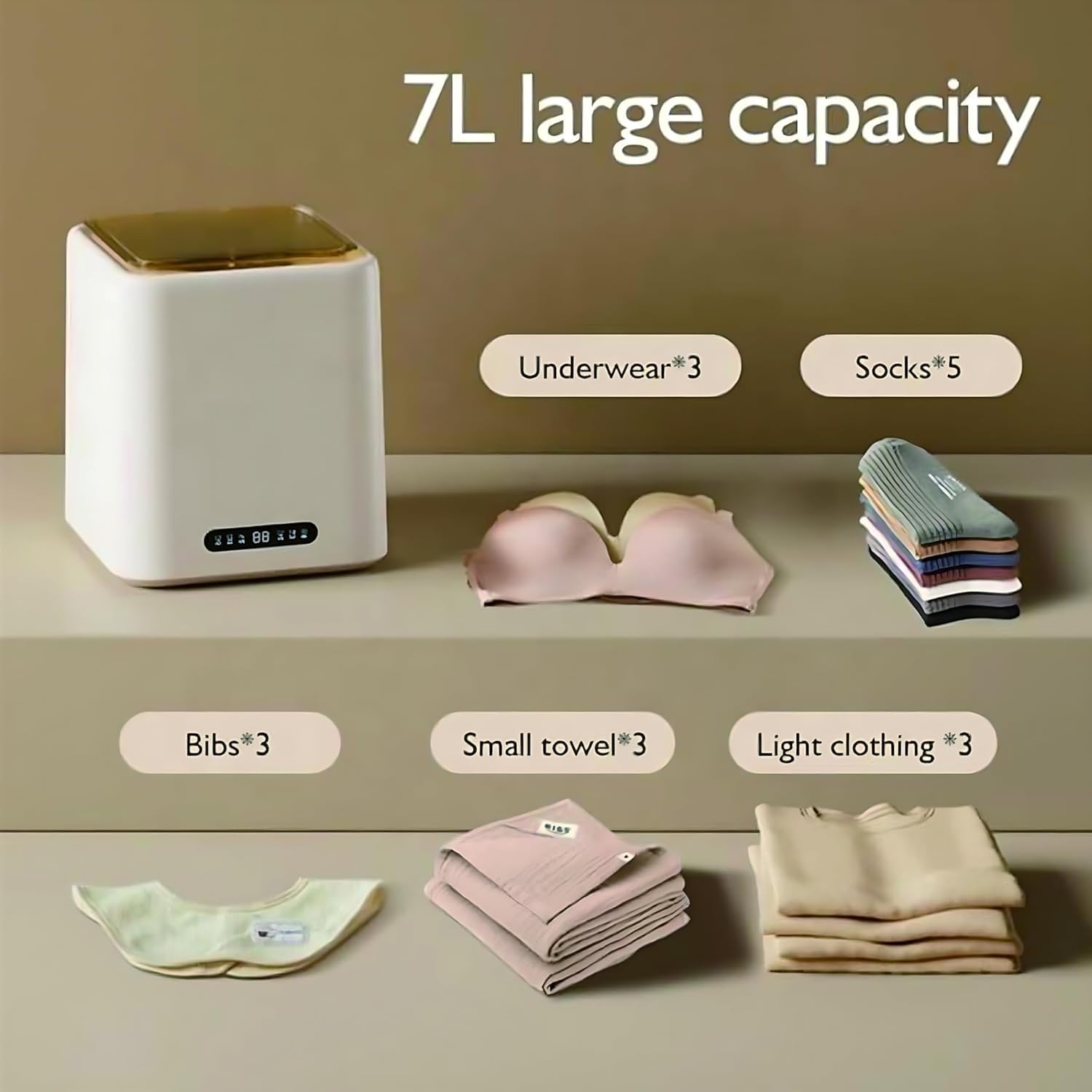 Mini pralka, 7L 4 kg 2-w-1 w pełni automatyczna suszarka do bielizny z teleskopową rurą spustową, czterema trybami i wewnętrzną lufą ze stali nierdzewnej, głębokie czyszczenie bielizny, ubra