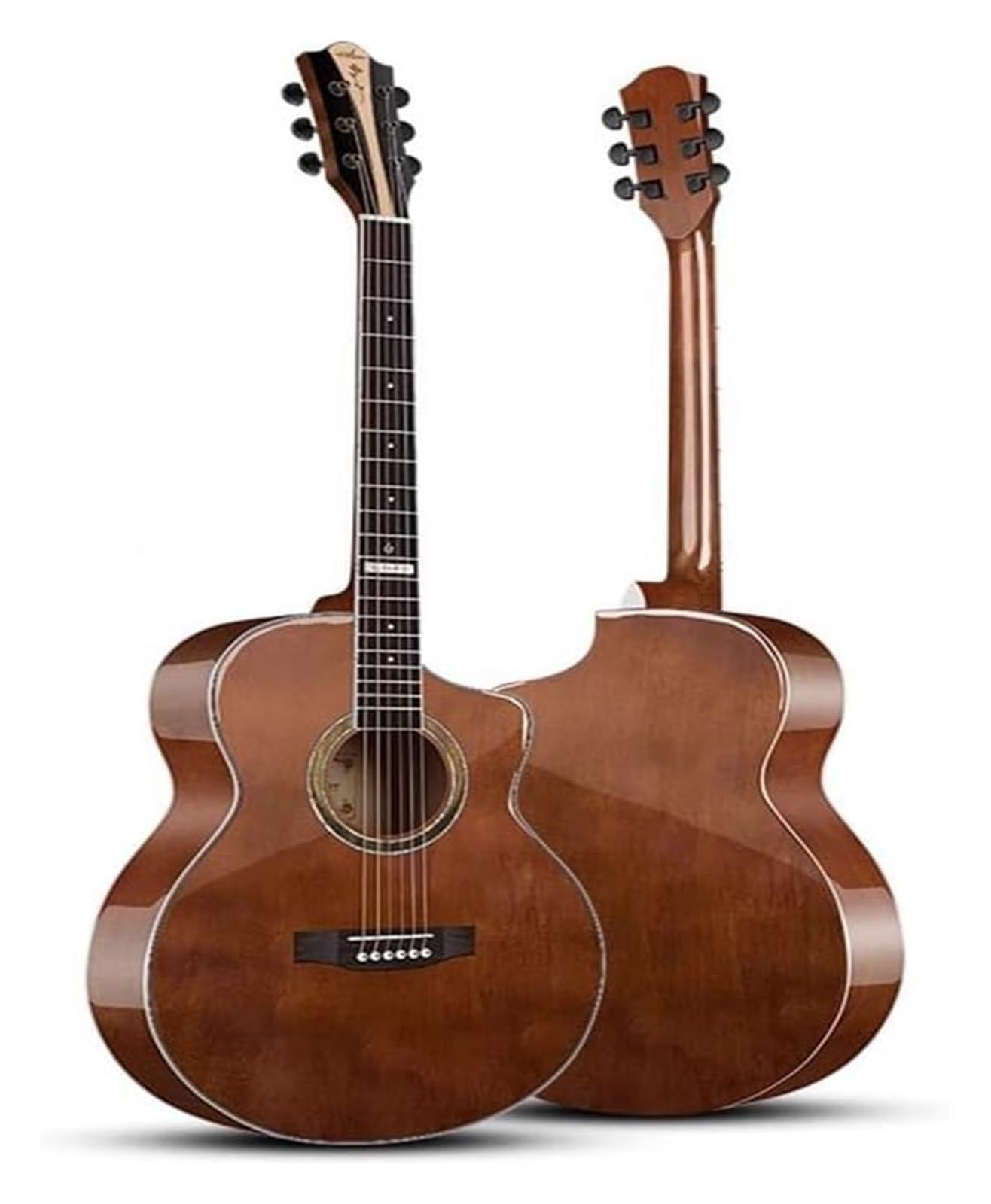 40-Zoll-Akustikgitarren-Set For Anfänger, Cutaway Acustica Guitarra-Bundle In Voller Größe For Erwachsene Und Teenager Mit Gigbag, Stimmgerät, Gurt, Saiten, Plektren Und Kapodaster(Brown)