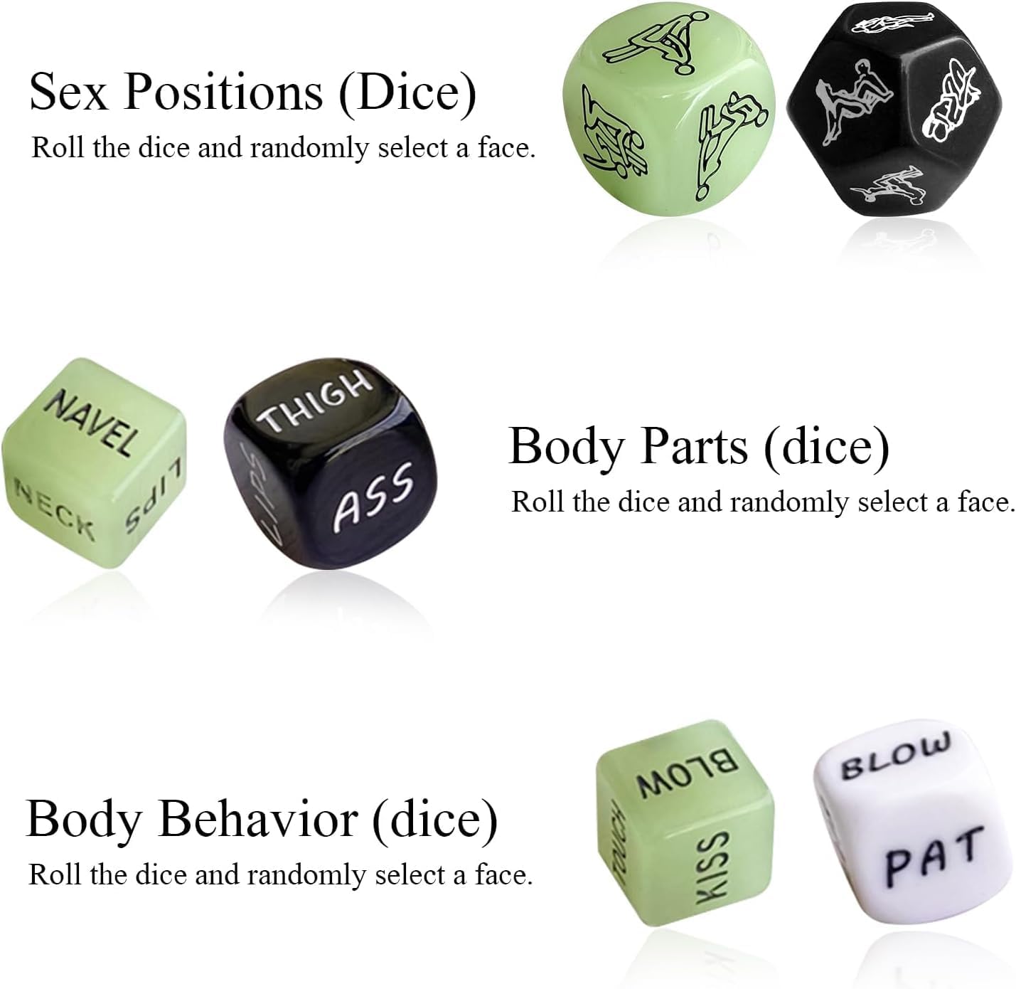 Sex Gaming Dice for Couples Naughty Dice with Sex Positions 6 PCS Sex Play Dice for Date Night Positions Fun Kinky Games for Couples' Bedroom Foreplay Positions Adult Gift for Valentine's Day