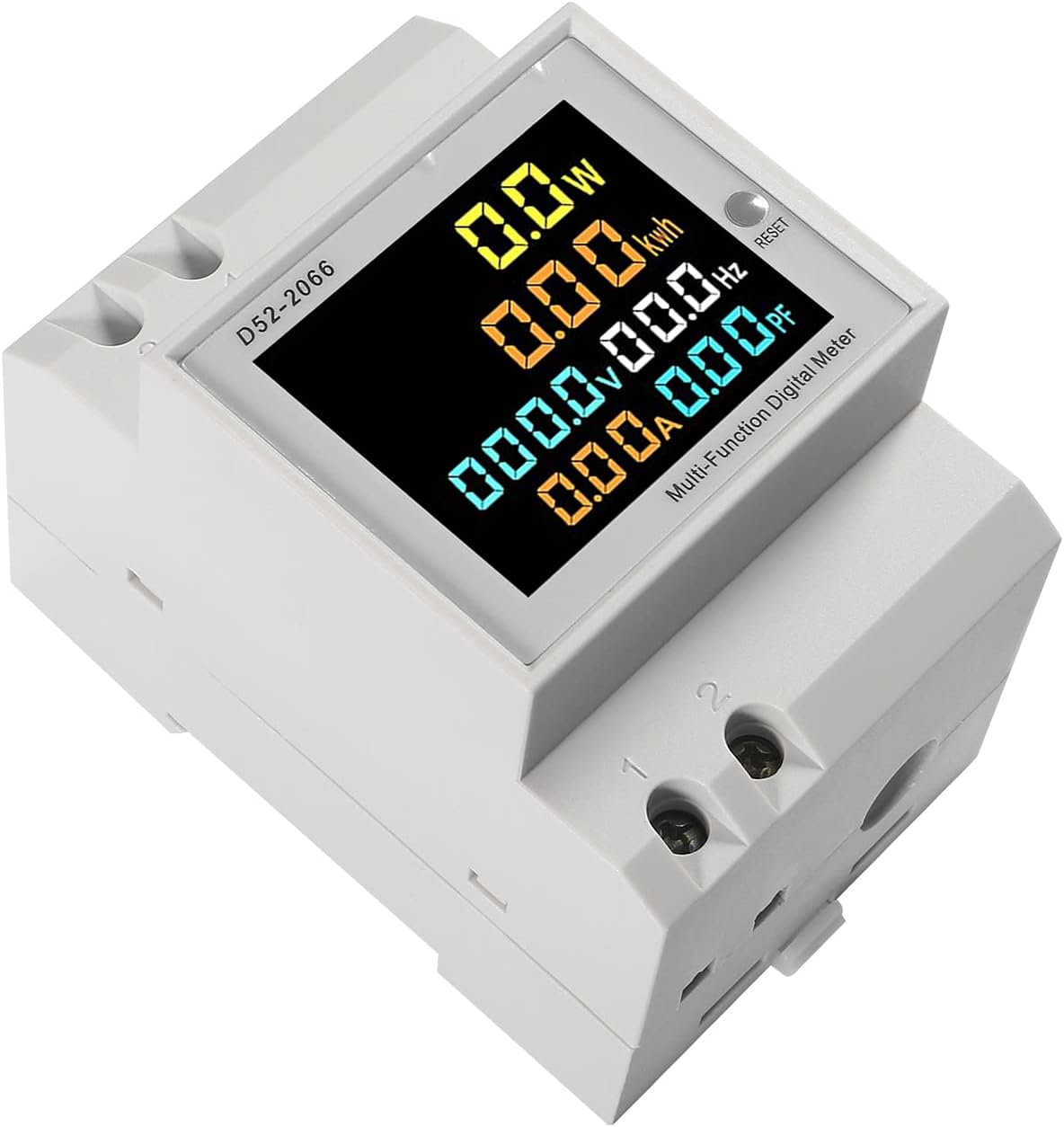 AC 40-300V 100A Electricity Usage Monitor Multimeter, 6 in 1 Multimeter Digital Power Energy Meter Single Phase Din Rail Voltmeter Ammeter Watt Frequency Power Factor Energy (Built-in CT)