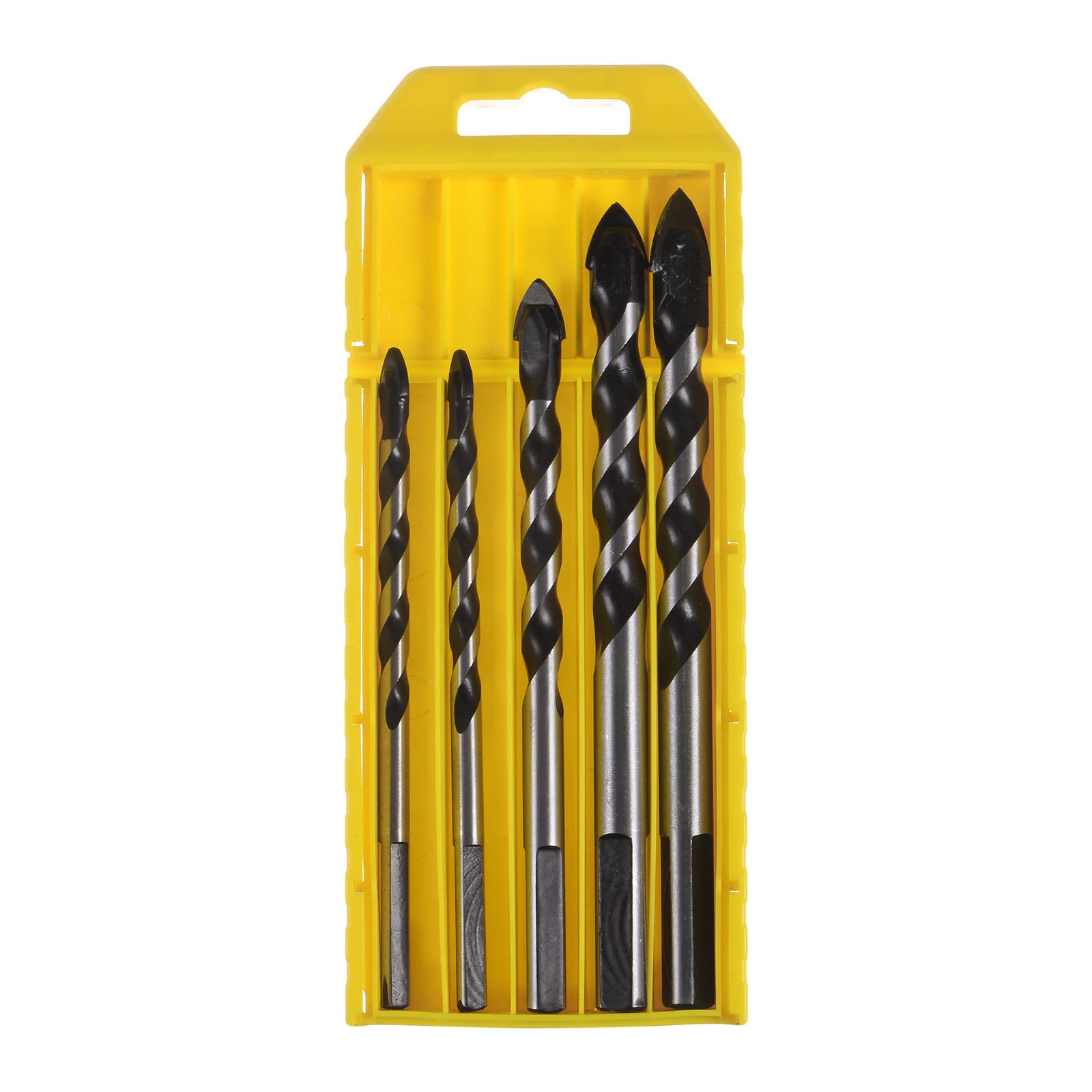 Steinbohrer-Set 5-teilig – Hartmetallspitze, Für Beton, Ziegel, Fliesen & Mehr, Mit Dreieckigem Schaft