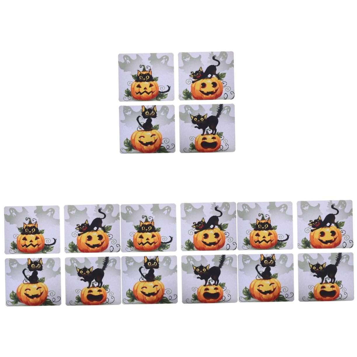 NUOBESTY Lot De 4 Tapis De Souris Antidérapants Motif Citrouille pour Ordinateur Portable Motif Halloween Taille 4 Pièces X 4