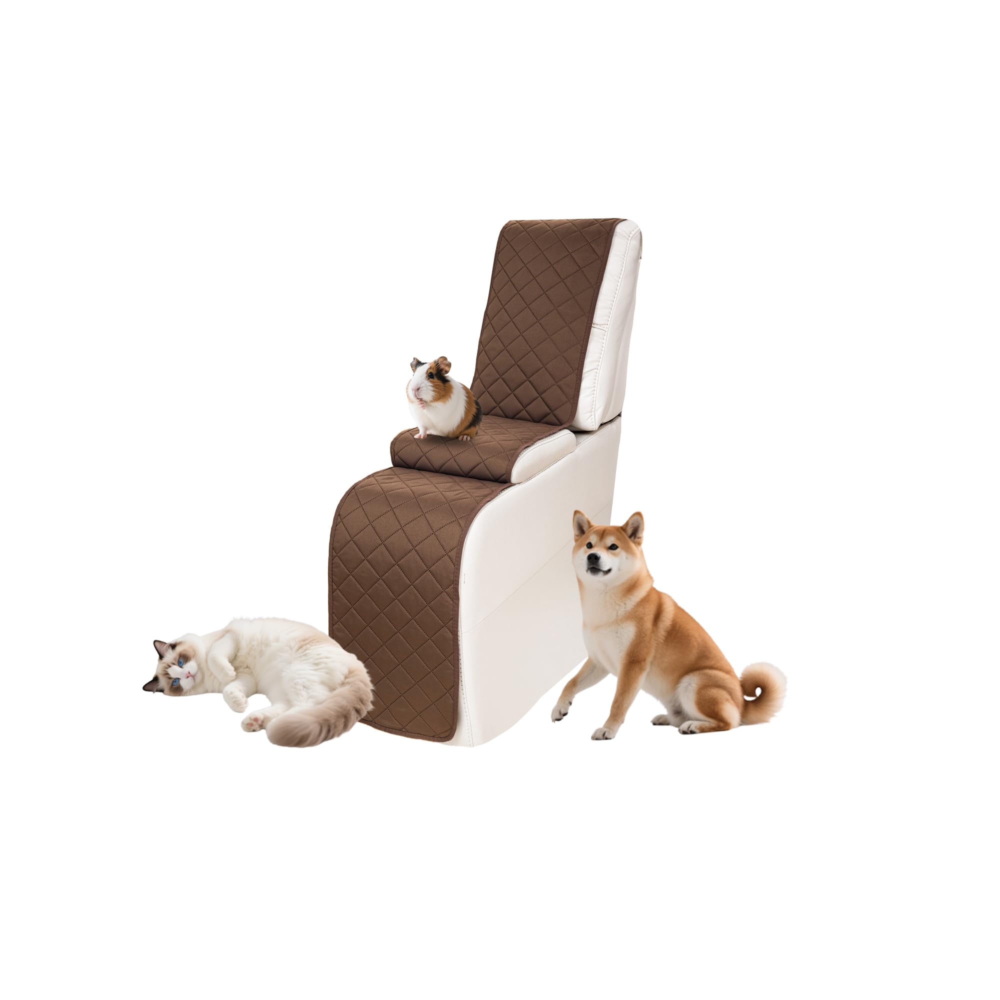 Sectional Reclining Couch Covers for L Shaped Sectional Sofa Recliner Console Cover 1 Piece Washable Corner Recliner Middle Console Slipcover for Pet Dog (Console Cover, Light Brown)