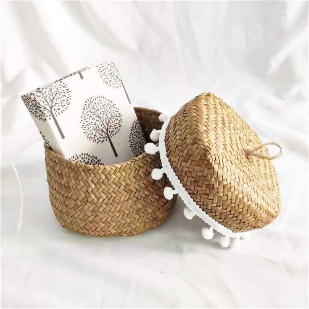 Seaweed Woven Baskets Flower Basket Household Storage Baskets Flower Basket Natural Household Decoration Needed,C,C