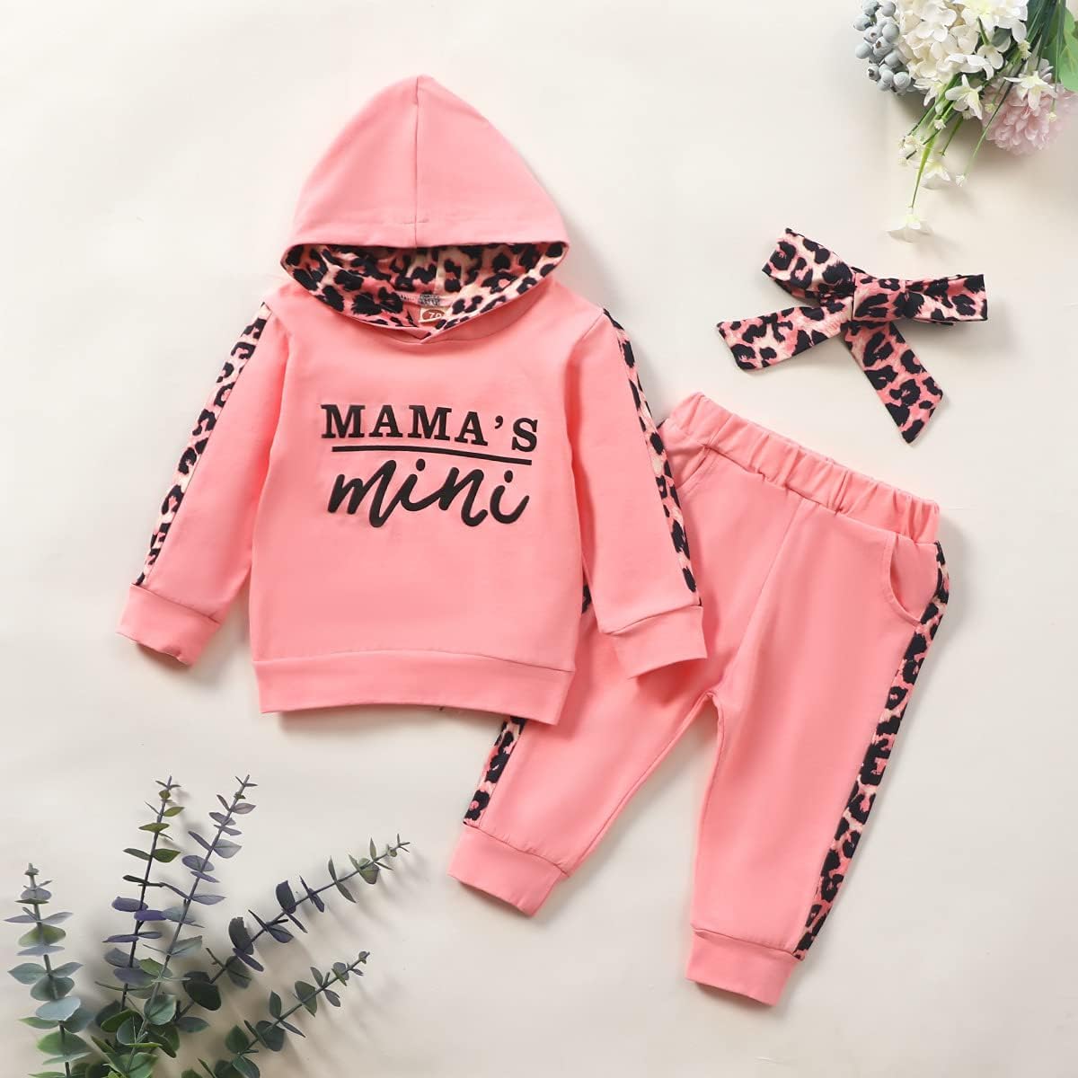 Nouveau-né bébé fille vêtements maman dictons maman mini barboteuse top pantalon tenue ensemble avec bandeau