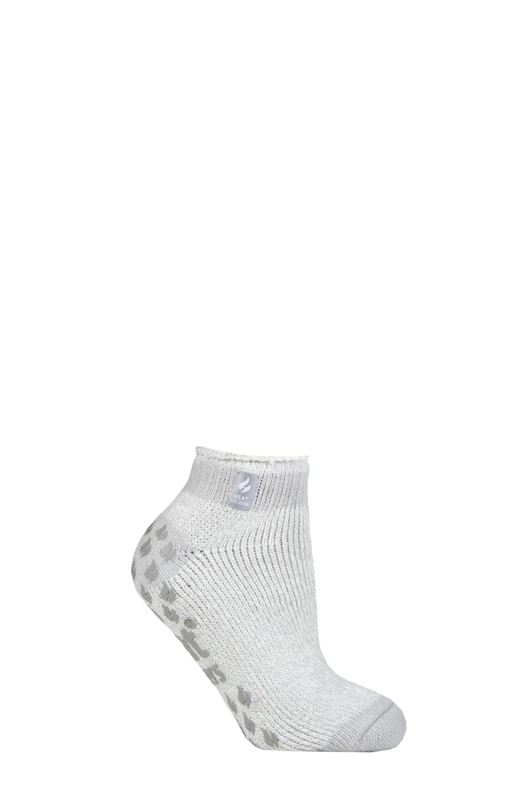 Heat Holders Women's Pisa Silver Grey Sockshop 2.3 Tog Patterned And Striped Ankle Slipper Socks Pack Of 1 (4-8, Numeric_4)
