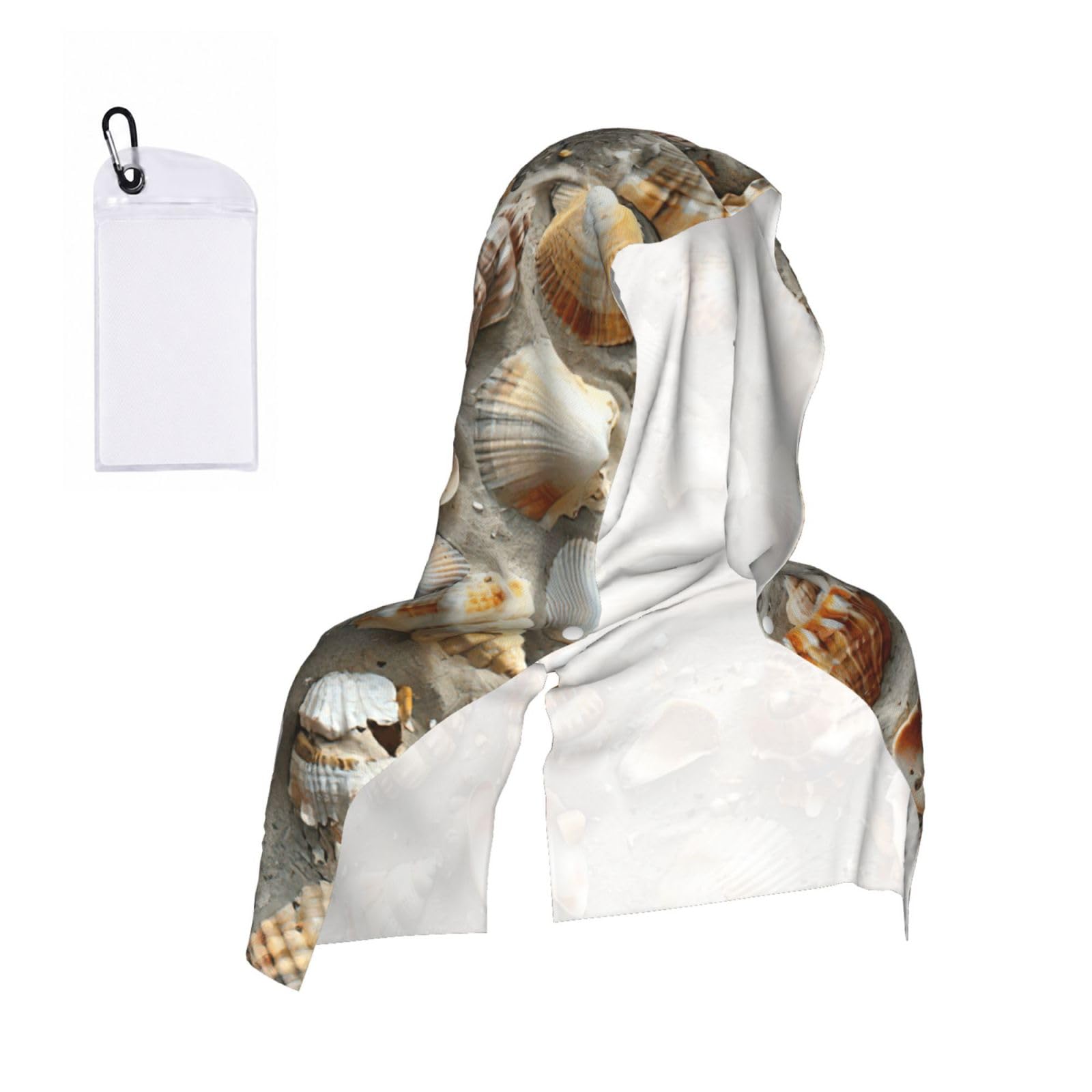 ZYJHYY Seashells Sand Print Unisex Swimming Towel Practical Camping Towel Skin-Friendly Cooling Towel For Workout Training