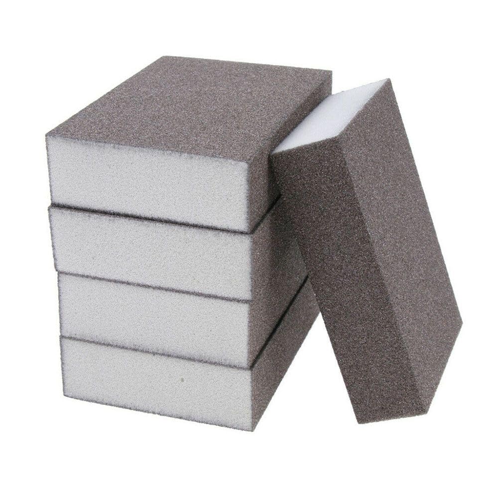 Sand Paper,Emery Cloth,Drywall Sandpaper,Liquid Sandpaper,5 Pcs Sanding Sponges Medium Sandpaper Sponge Pads Metal Wood Furniture Polishing Abrasive Tools Carpentry Polishing Tool(180grit)