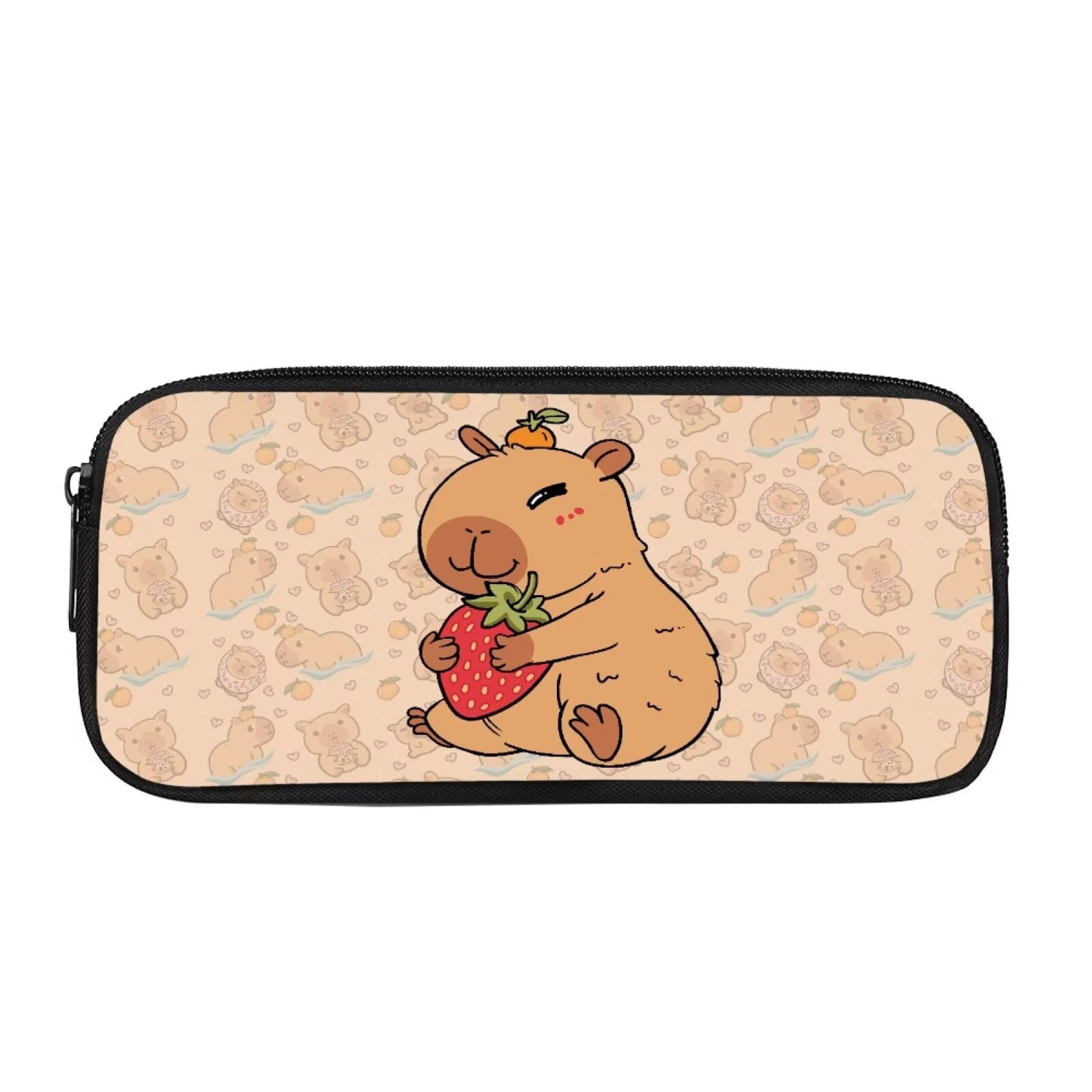 chaqlin Capybara School Pencil Box for Kids Children Pencil Case for Girls Stationery Bags Zipper Pouch Big Capacity School Pen Bags with Compartment โ image 1