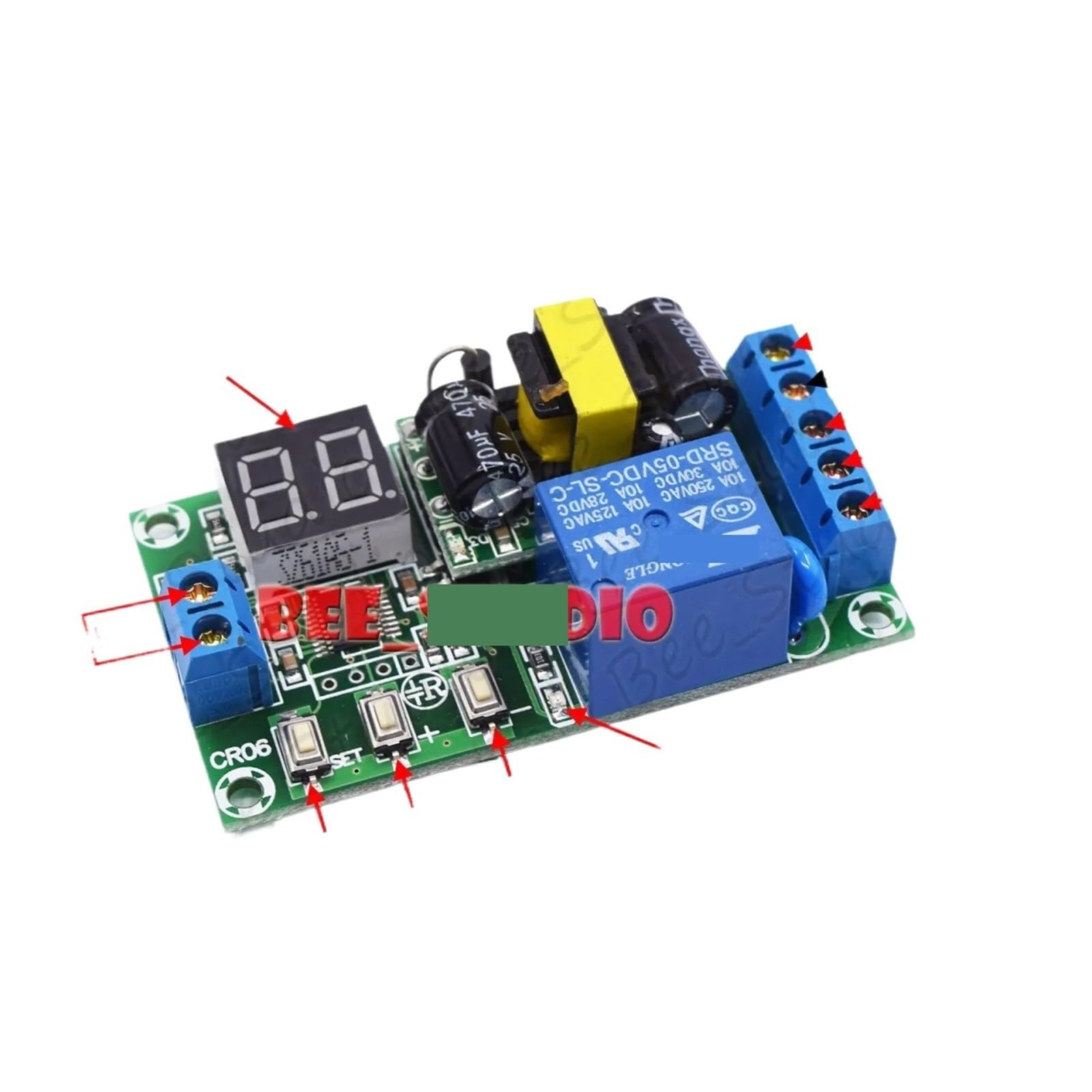 Switch timer relay module 230V avec cycle programmable LED