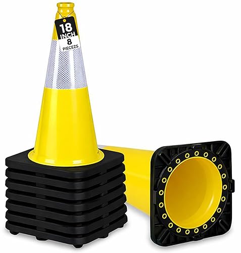 Miniatura 35 de BESEA Paquete de 6 Conos de Seguridad de Tráfico de 36 Pulgadas, Conos de Estacionamiento Verdes para Carretera, Conos de Construcción