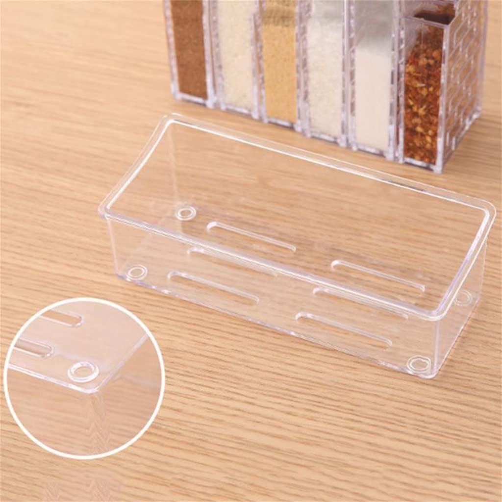 6pcsKitchen Spice Jar Seasoning Box Spice Rack Spice Storage Bottle Jars Transparent Salt Pepper Cumin Powder Box Tool (Color : Onecolor, Size : 1)
