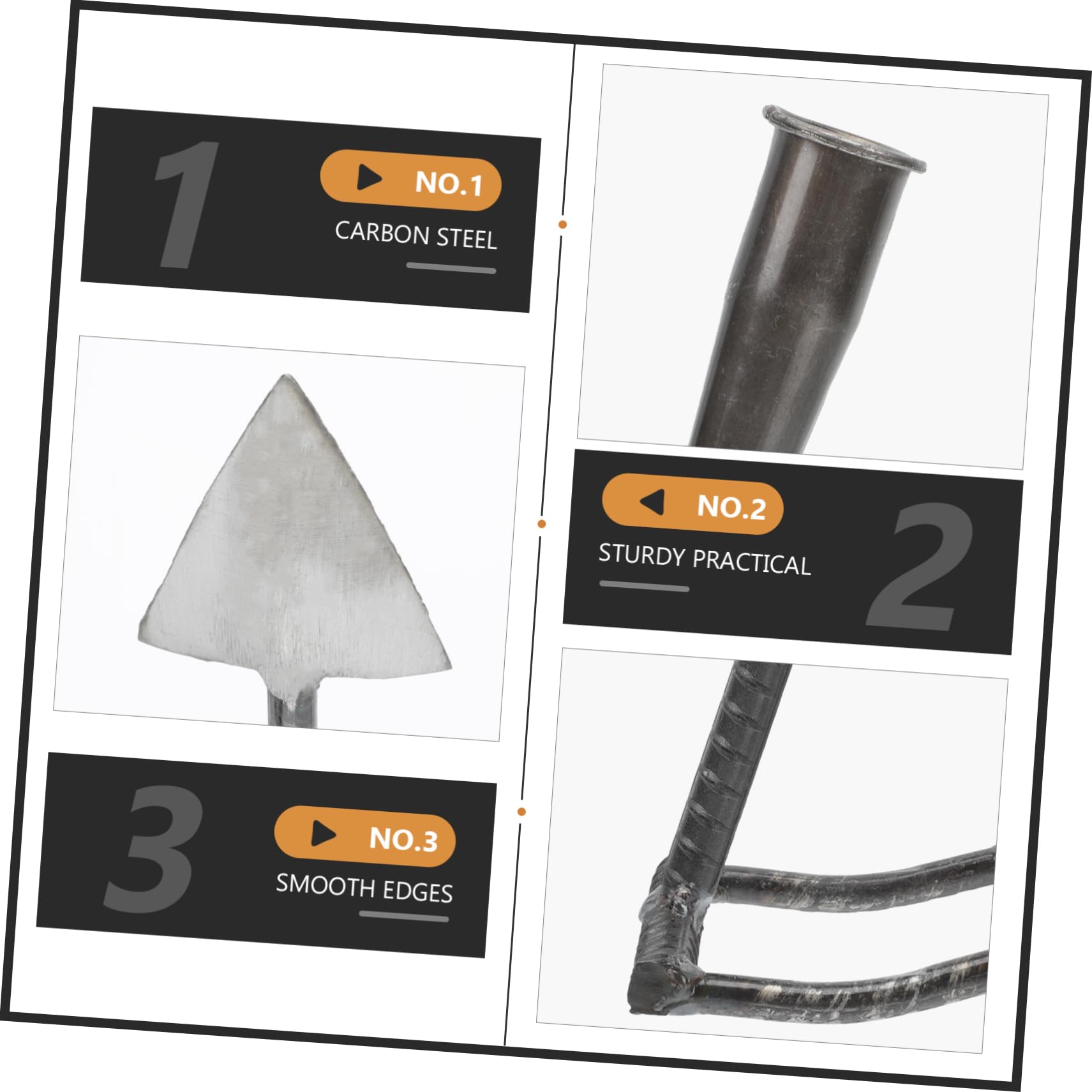 Yardwe 2 Piezas azada Triangular rastrillo de nivelación de césped Metro Manejar Herramienta de jardín Herramienta de deshierbe azada de estiércol Cabeza de azada Acero Carbono Silver
