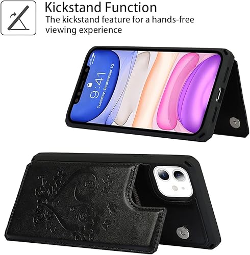 Miniatura 112 de Cavor for iPhone 11 Wallet Case with Card Slots Holder,Premium PU Leather Kickstand Feature Case [Wrist Strap] Double Magnetic Clasp Shockproof Flip