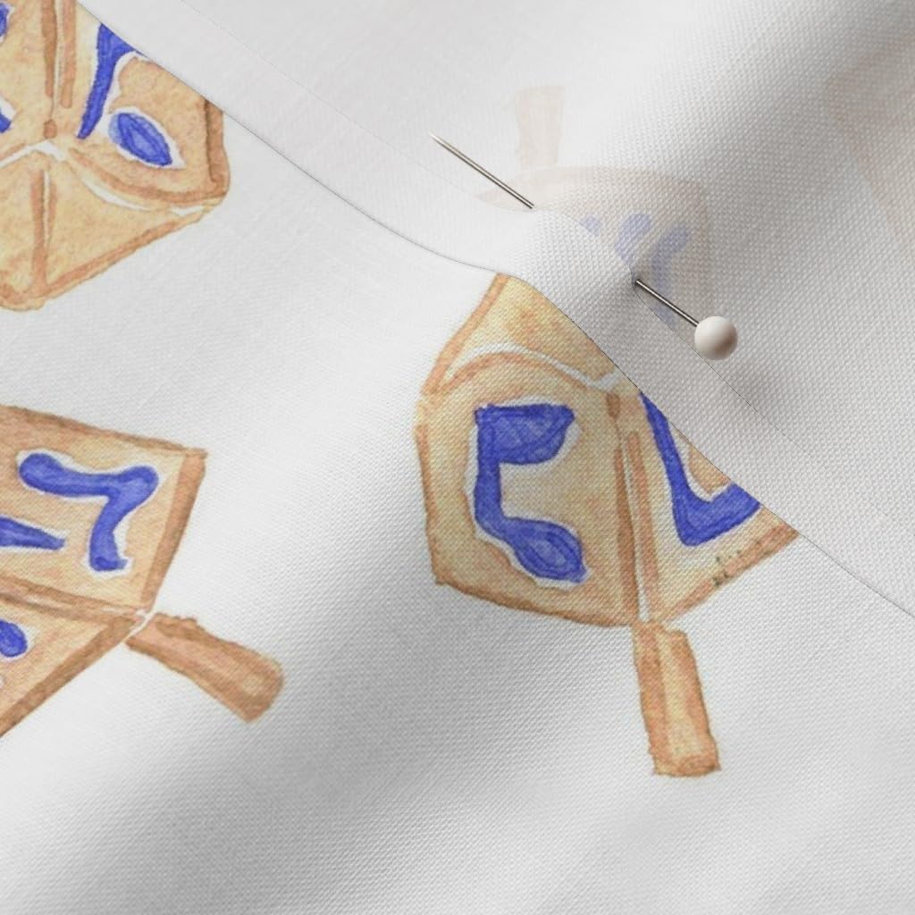 Spoonflower Fabric - Hanukkah Holiday Watercolor Winter Beige Printed on Petal Signature Cotton Fabric by The Yard - Sewing Quilting Apparel Crafts Decor