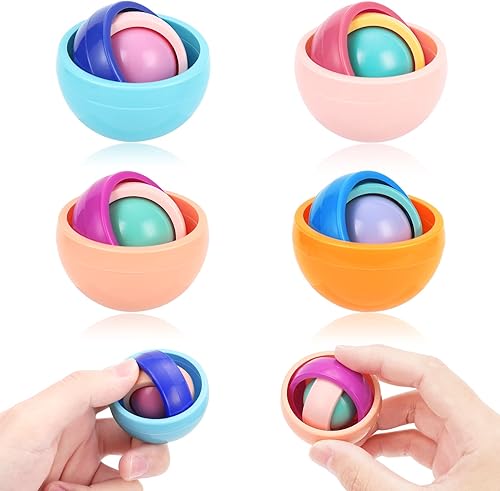 Paquete de 4 juguetes para ansiedad para niños y adultos, giroscopio Fidget Spinners para niños, niñas y adolescentes, premios de aula, TDAH,