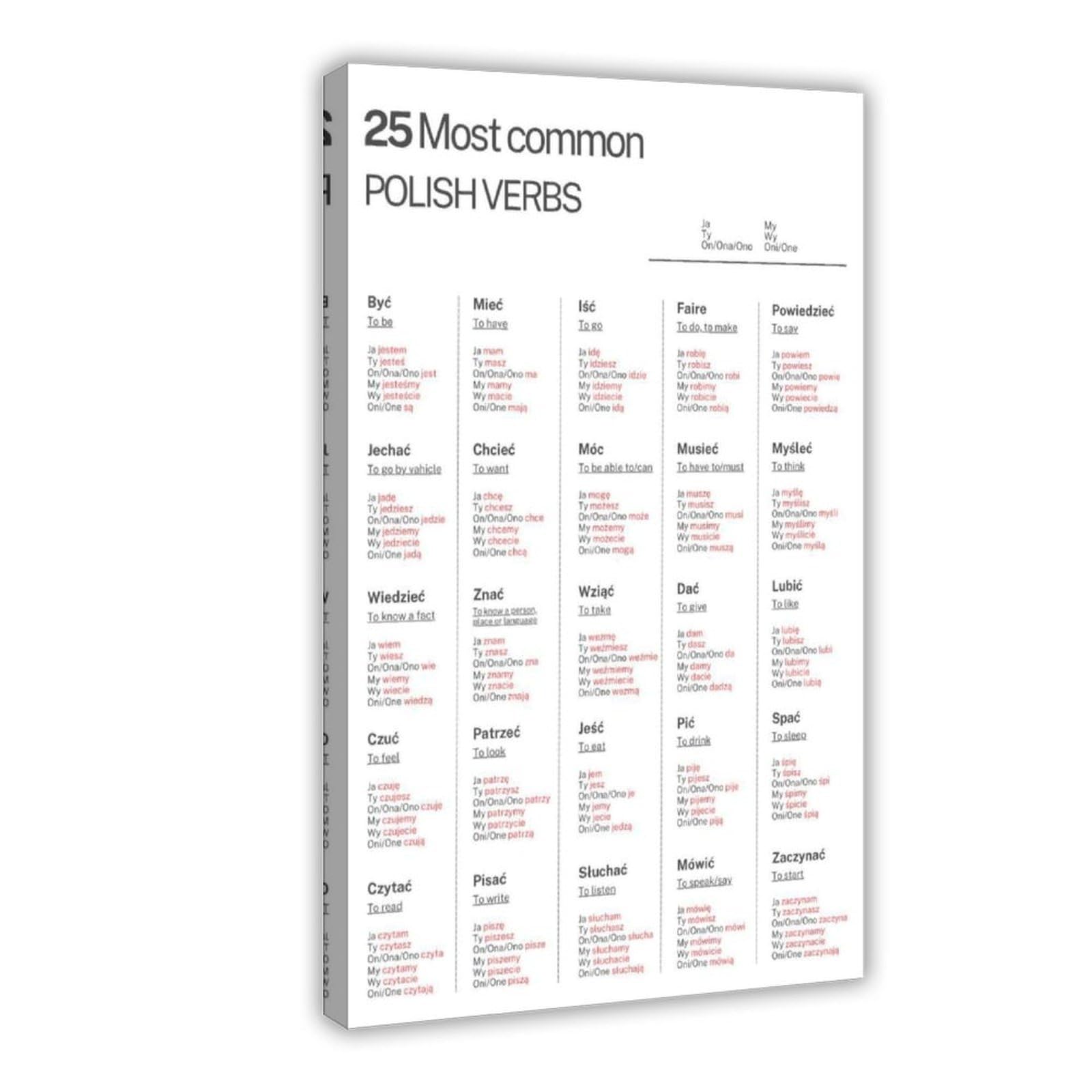 Tableau de conjugaison polonais idée cadeau originale pour étudiant - 8