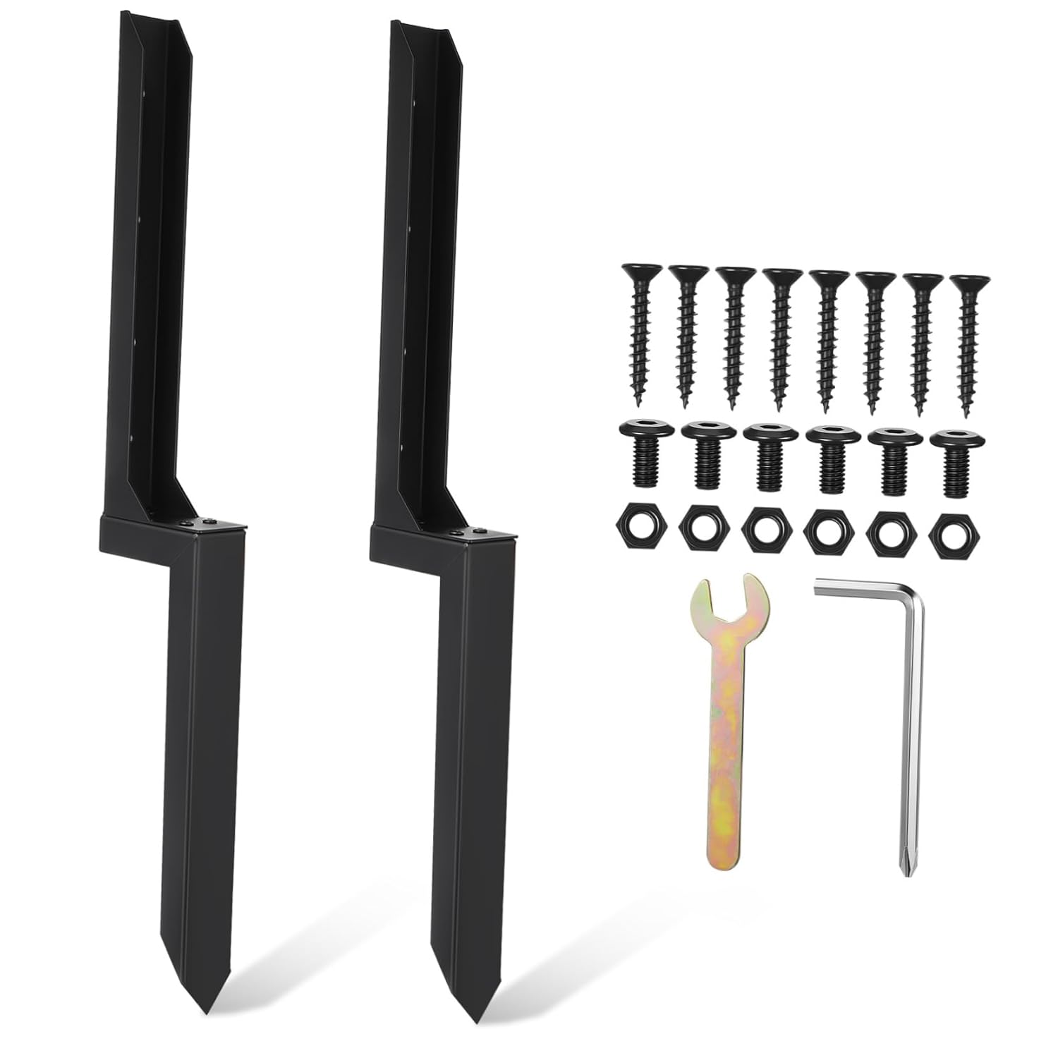 2pcs Fence Post Repair Kit Heavy Duty Ground Spikes Fence Post Anchor Stakes Compatible Wood Metal Vinyl for