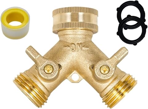Garden Hose Splitter 3/4 Inch 2/4-Way Brass Garden Hose Splitter Tap Y-Type Watering Connector Distributor for Outdoor FaucetY-type-EU
