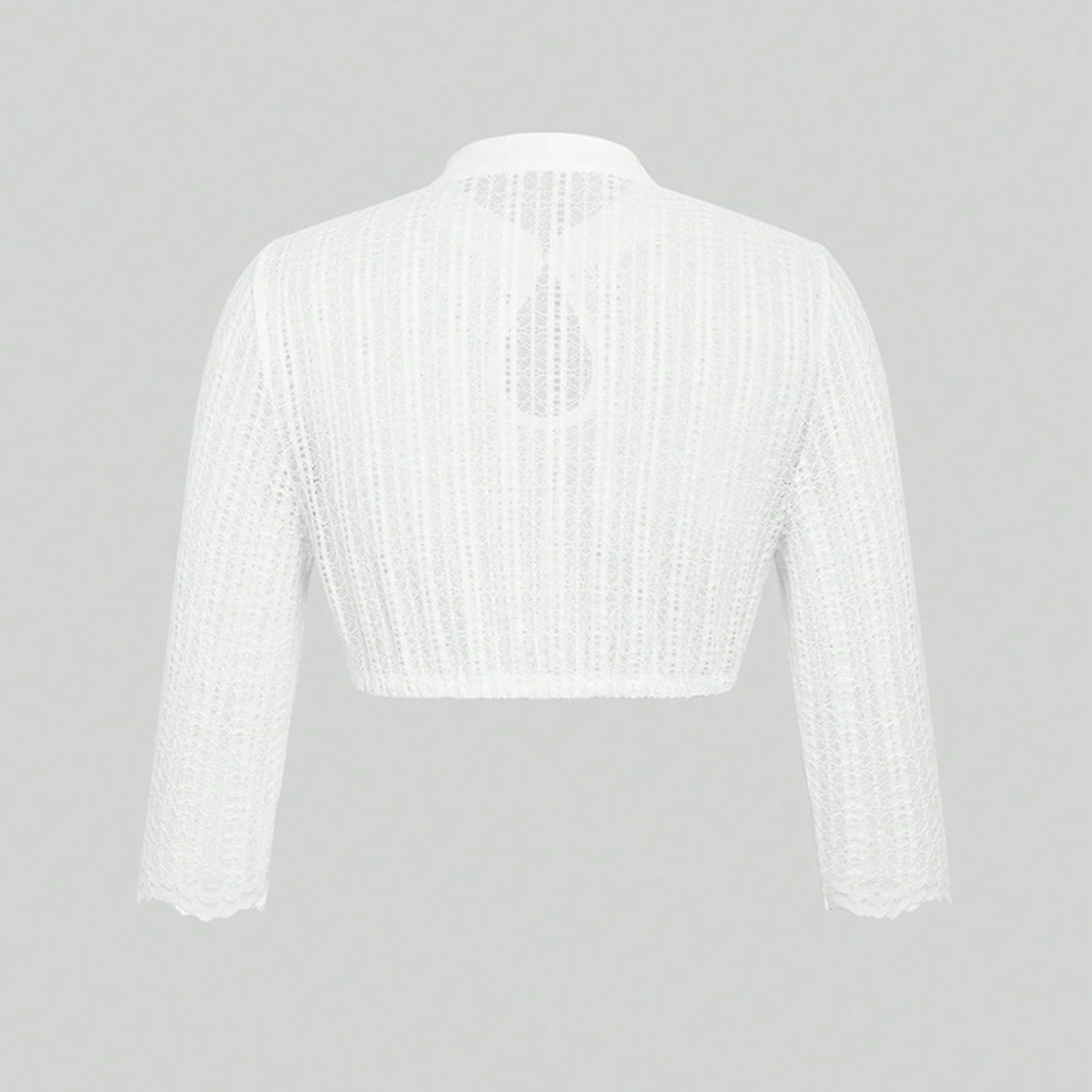 Generisch Transparente Dirndlbluse Damen - Dingdong Weiße Bluse mit tiefem Ausschnitt kurzen Ärmeln Elegante Damenoberteil im Barockstil ideal für Oktoberfest Casual mit Rüschen Taillendetail