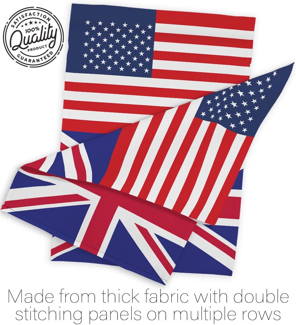 Americana Home & Garden United Kingdom US Friendship House Flag Regional American Alliance World Country Particular Area Decoration Banner Small Garden Yard Gift Double-Sided, Made in USA