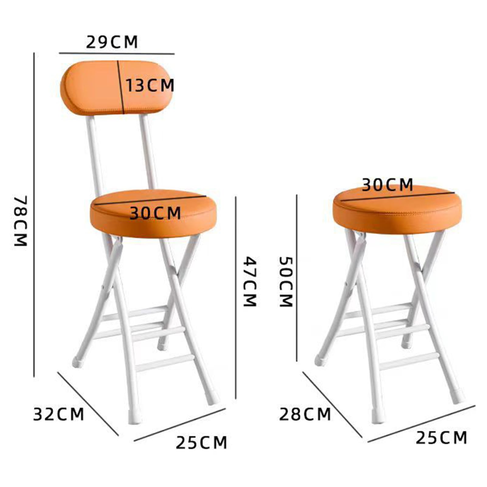 Taburete plegable, taburete de bar portátil con cómodo asiento acolchado, ideal para cocina, sala de estar, comedor, camping, fácil de almacenar y transportar