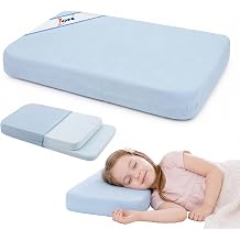 Adjustable Kids Pillow Memory Foam 3 Heights, Cool Nylon, 13x22 Pink