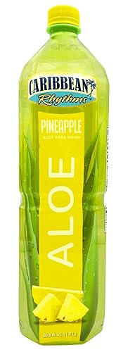Caribbean Rhythms Bebida de Aloe Vera con Pulpa de Aloe, Piña, 1.5L