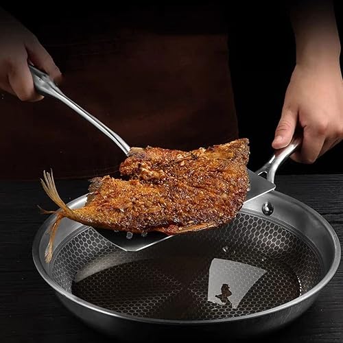 Miniatura 3 de Espátula de pescado de acero inoxidable antiadherente, mini espátula de filete, para panqueques, aleta, freír, parrilla, espátula, espátula,