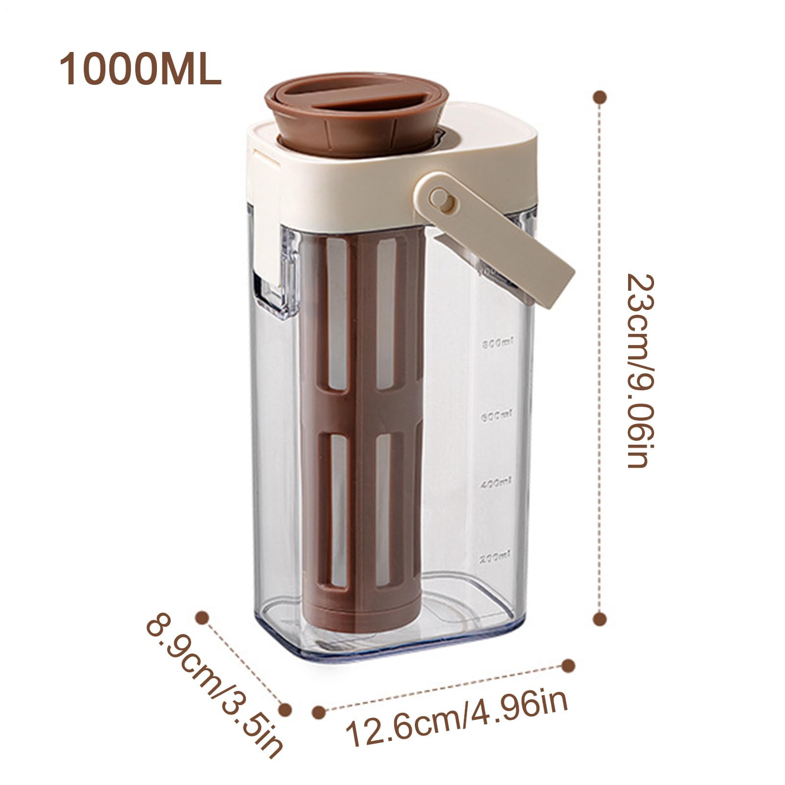 Cold Brew Coffee Maker - 1L Tropf-Kaffeezubereiter - Cold Brew masons Jar Kaffeemaschine - Auslaufsicherer Behälter mit Griff und Deckel, Küchenutensilien für Eistee, Limonade, Fruchtgetränke