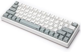 NiZ 静電容量無接点方式 パソコン用キーボード ワイヤレスキーボード ゲーミングキーボード キーボード MINI 小型 英語配列 刻印 Type-c有線/ワイヤレス WINDOWS/MAC 両対応 35g荷重 左FN+右FN プログラマブル 多機能 ゲームモード 日本語マニュアル アイボリー 電源付き USBレシーバー付き_66EC(S)BLe/35g (66キー)