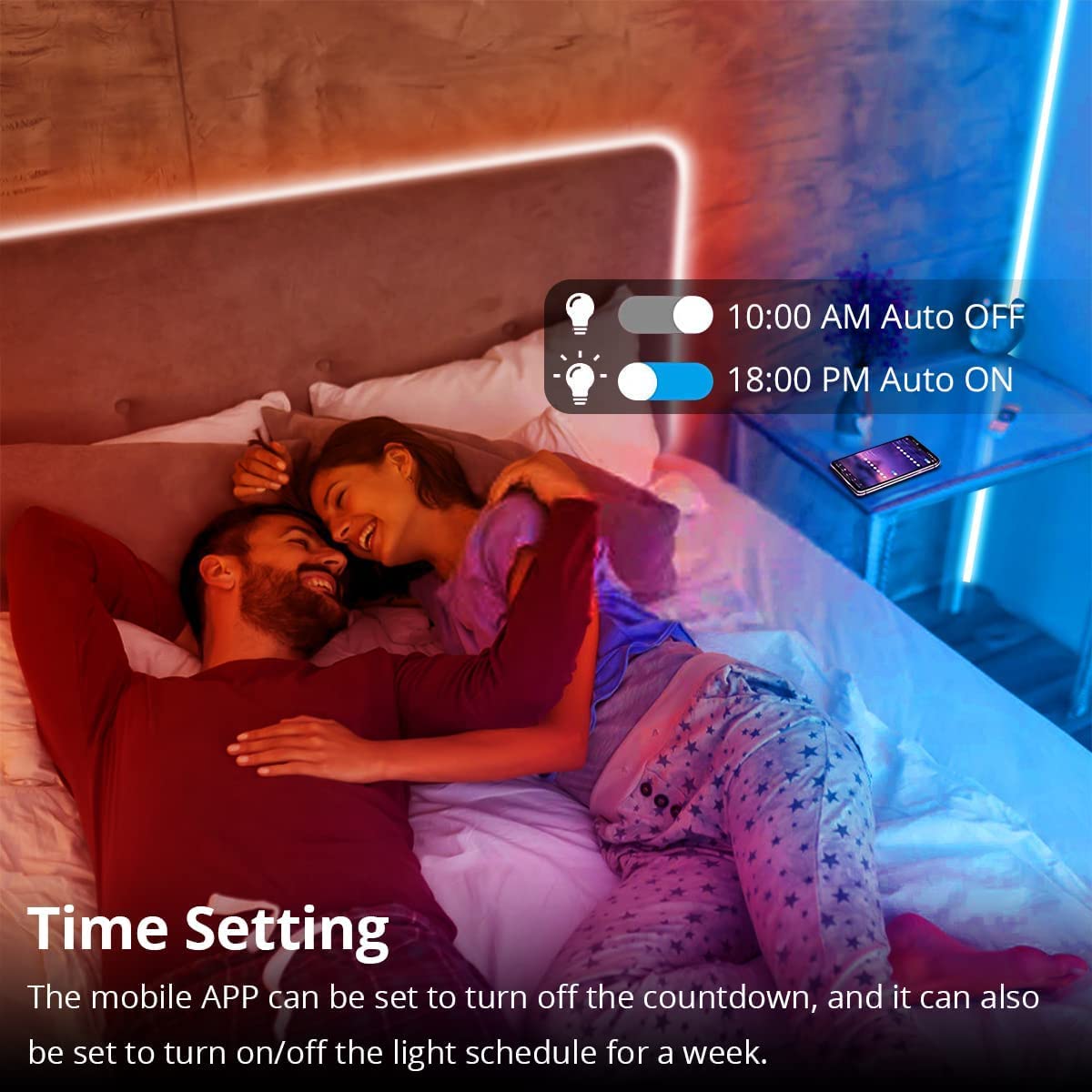 Strisce LED RGB Neon Strip con Telecomando, Controllo App, Sincronizzazione Musica, Funziona con Alexa Google Assistant, Fascia Luminosa DIY Impermeabile IP65 Per Interni Esterni Decorativa,16.4 ft