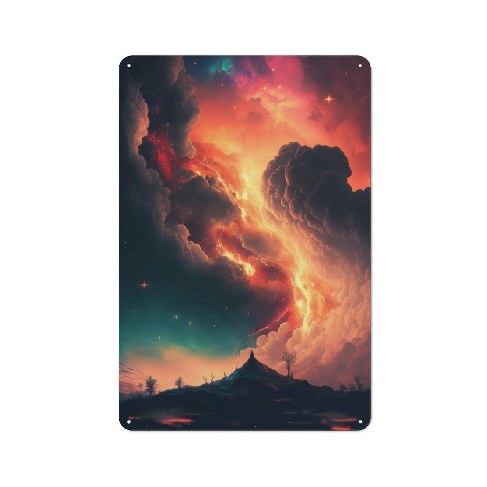 Beautiful Fantasy Landscap Metal Wall Plaque, Clean Printed Wall Decor for Home Bar, Pub Room Or Drinks Corner, 30x20cm