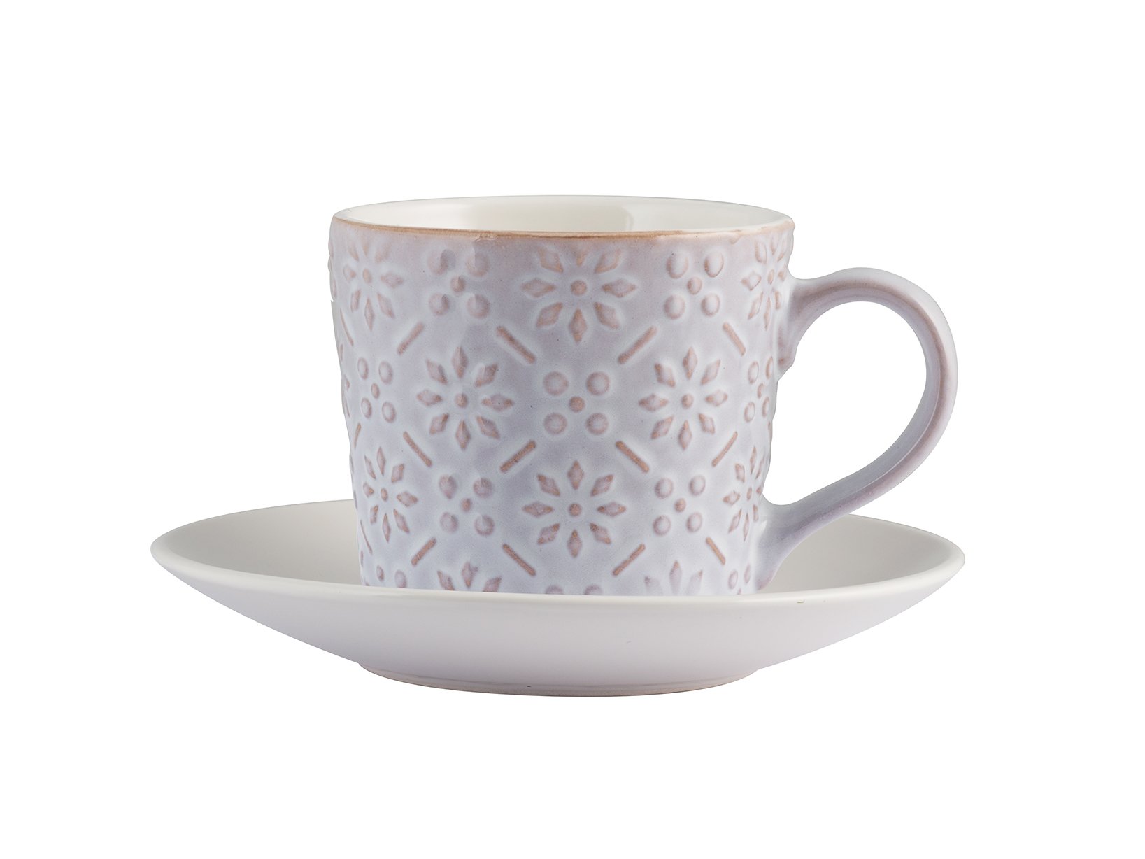 H&H Set 6 tazze t Lilian Stoneware Con Piatto cc200