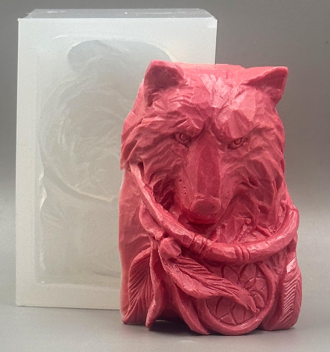 Moule Silicone 3D Tête De Loup – Pour Savon, Résine, Plâtre, Chocolat – Loisirs Créatifs Et Décoration