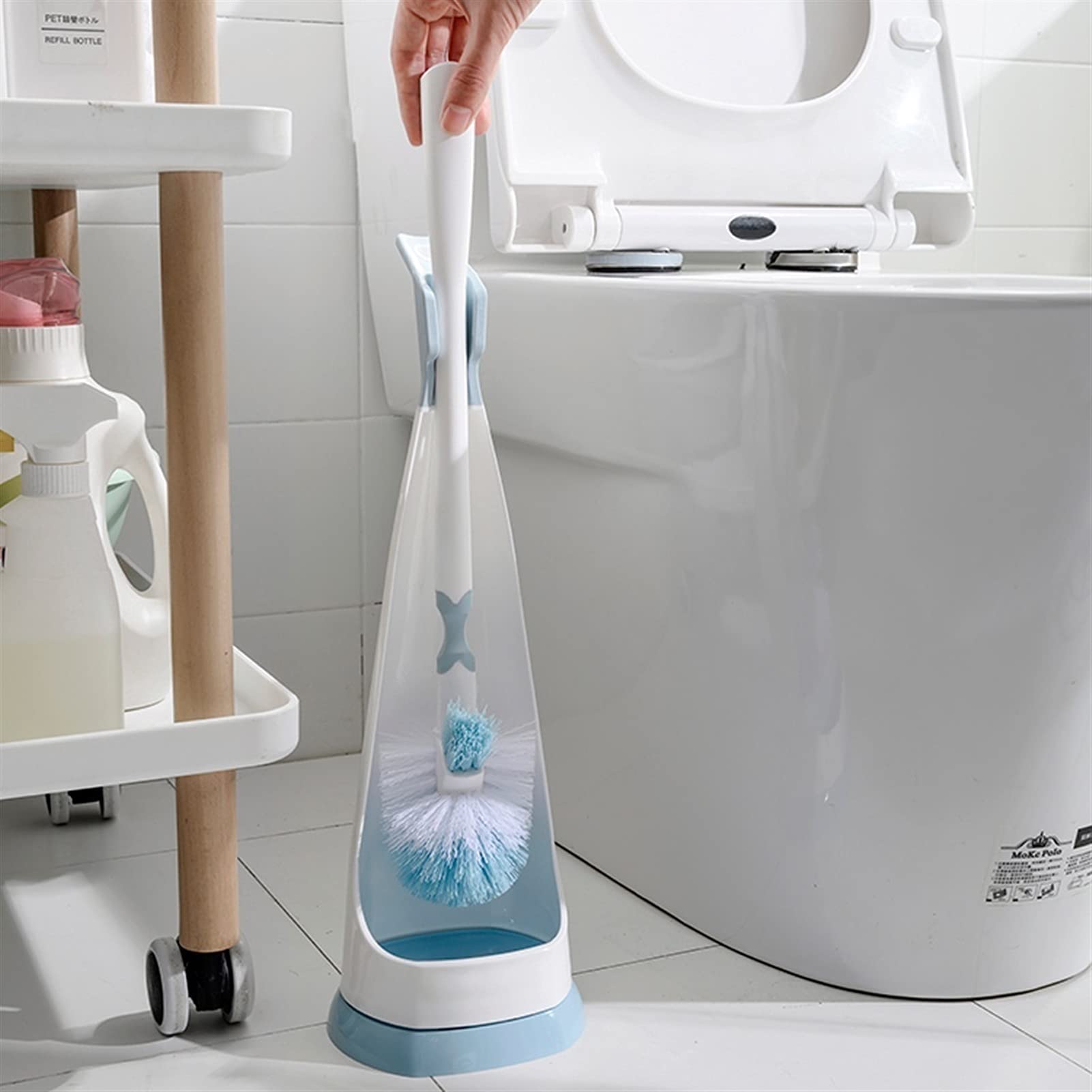 Design Classico Pennello da bagno Holder Holiday Montato for la tazza da parete Brush Brush Brush Bagno Lungo Manico Pennello for la pulizia Spazzola for il gomito Spazzole da toilette Risparmia Spazi