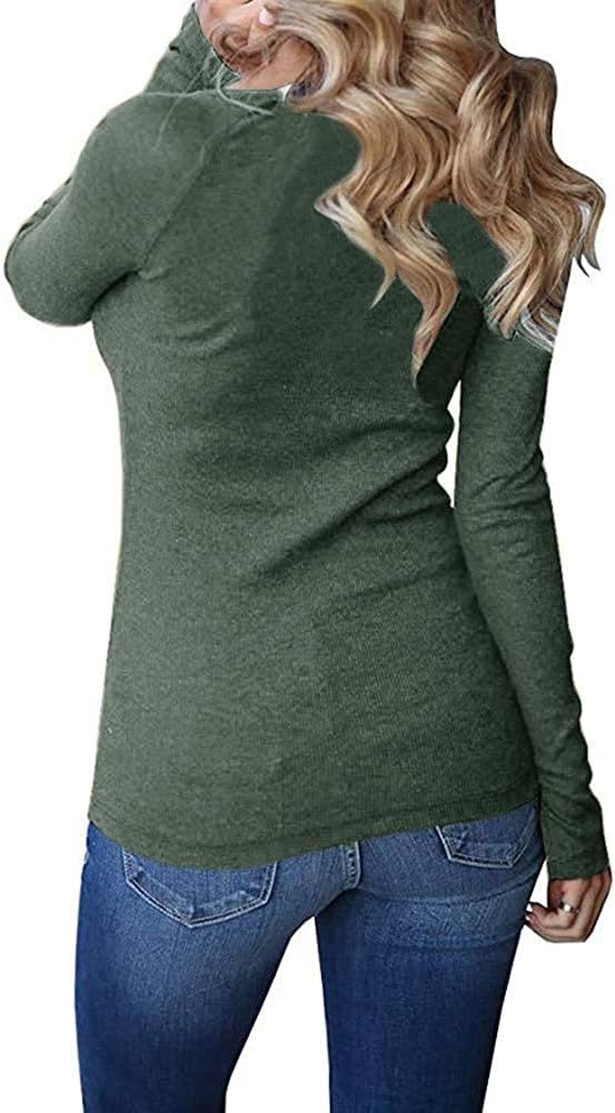 Remikstyt Womens Long Sleeve Henley Shirts Ribbed Button Down Casual Tunic Tops - Image 5