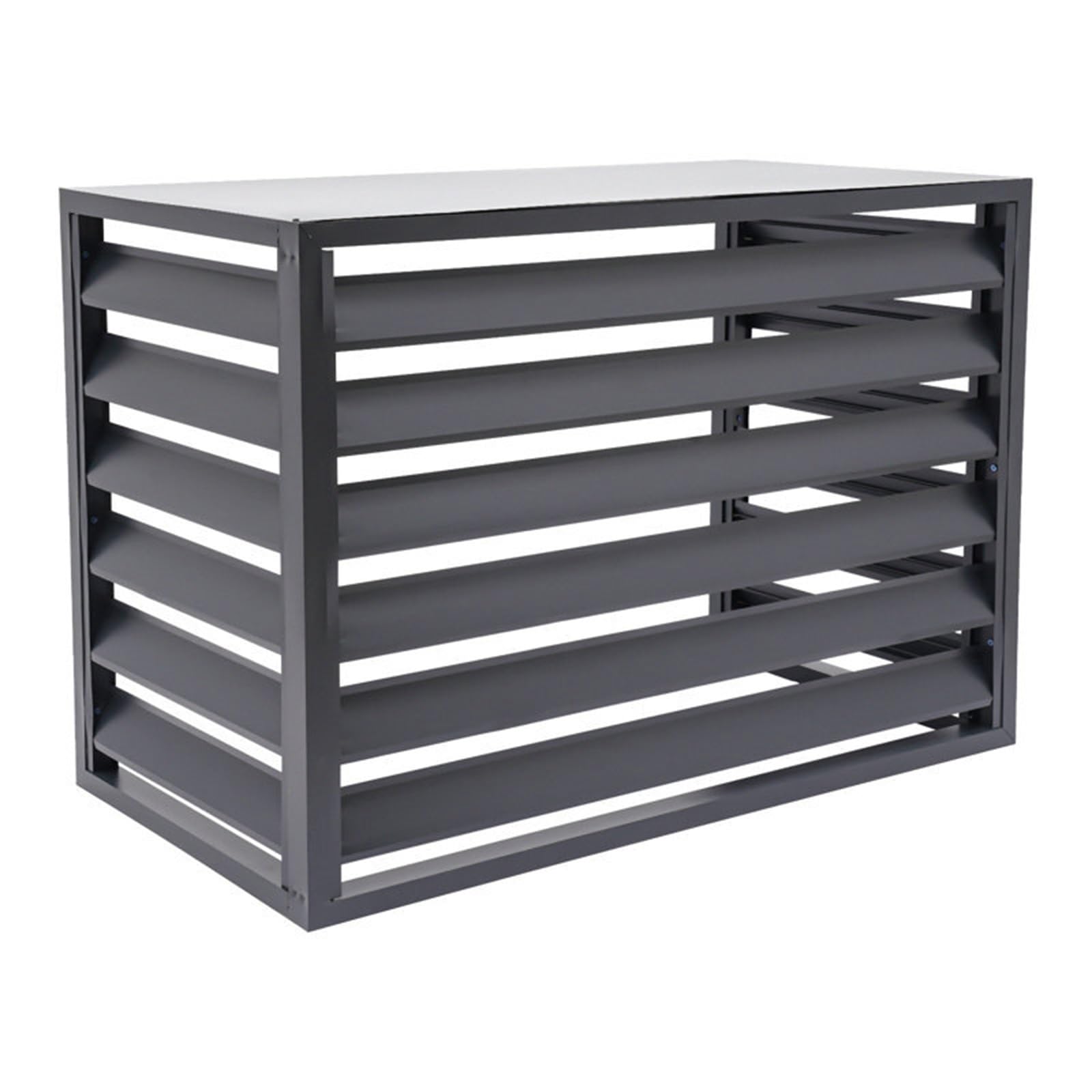 Solidna, odporna na warunki atmosferyczne aluminiowa osłona skraplacza klimatyzatora do jednostek zewnętrznych, ogrodzenie ochronne do dzielonych jednostek (100 x 50 x 70 cm) idealna osłona zewnętrzna