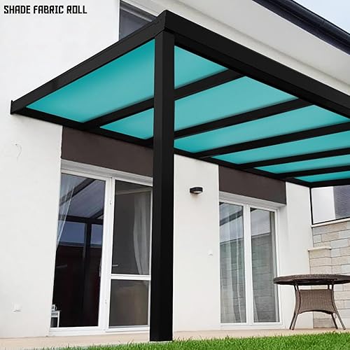 Miniatura 3 de TANG Sunshades Depot 12'x50' Tela de sombra de 180 GSM HDPE verde turquesa rollo hasta 95% bloqueo de red de malla resistente a los rayos UV para
