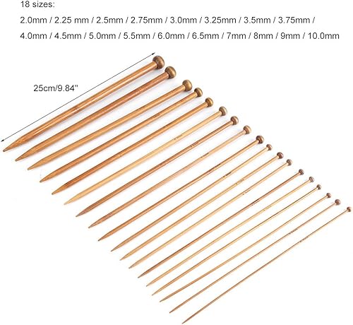 Miniatura 2 de 36 agujas de tejer con juegos de una sola punta 18 tamaños de 0.079 in a 0.394 in