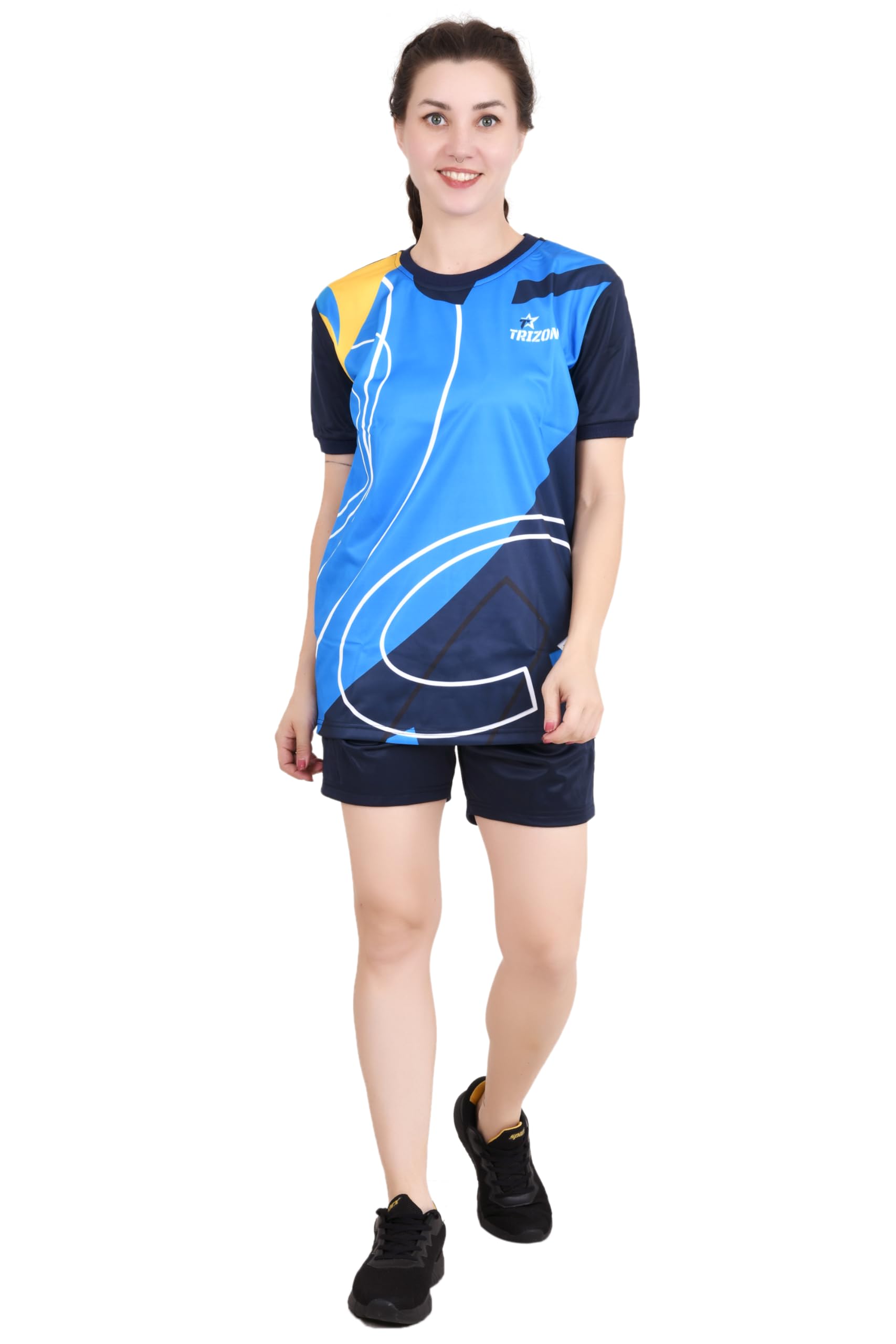 TRIZON Women Kabaddi Kit, Kabaddi Jersey, Kabbadi Dress | T-Shirts for Women, Regular fit Sports Tshirt for Women's & Girl's | Printed Sports Tshirt Short-picture-34