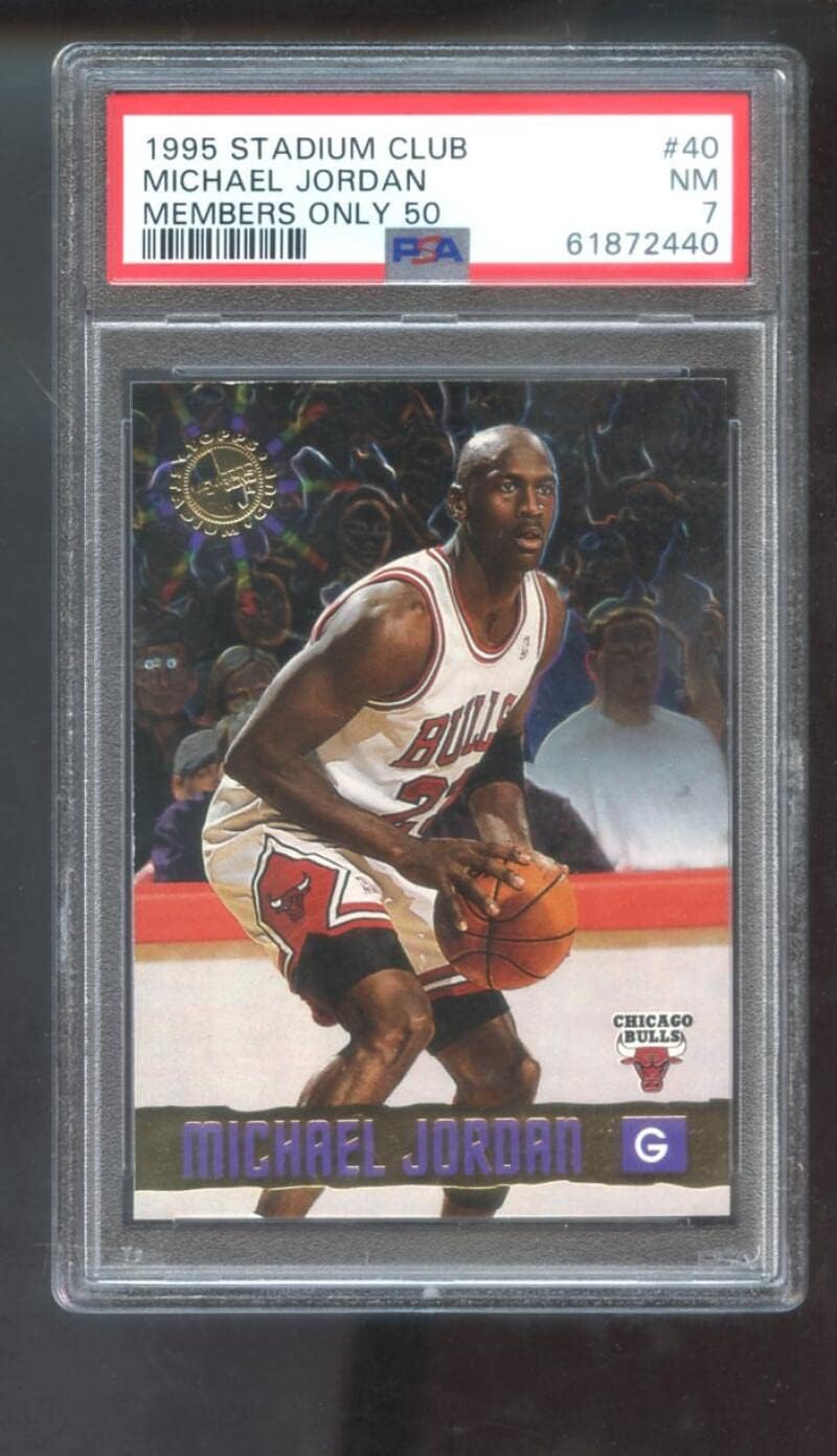 1995-96 Topps Stadium Club Members Only 50#40 Michael Jordan PSA 7 Graded Basketball Card NBA 95-96 1995-1996 Chicago Bulls