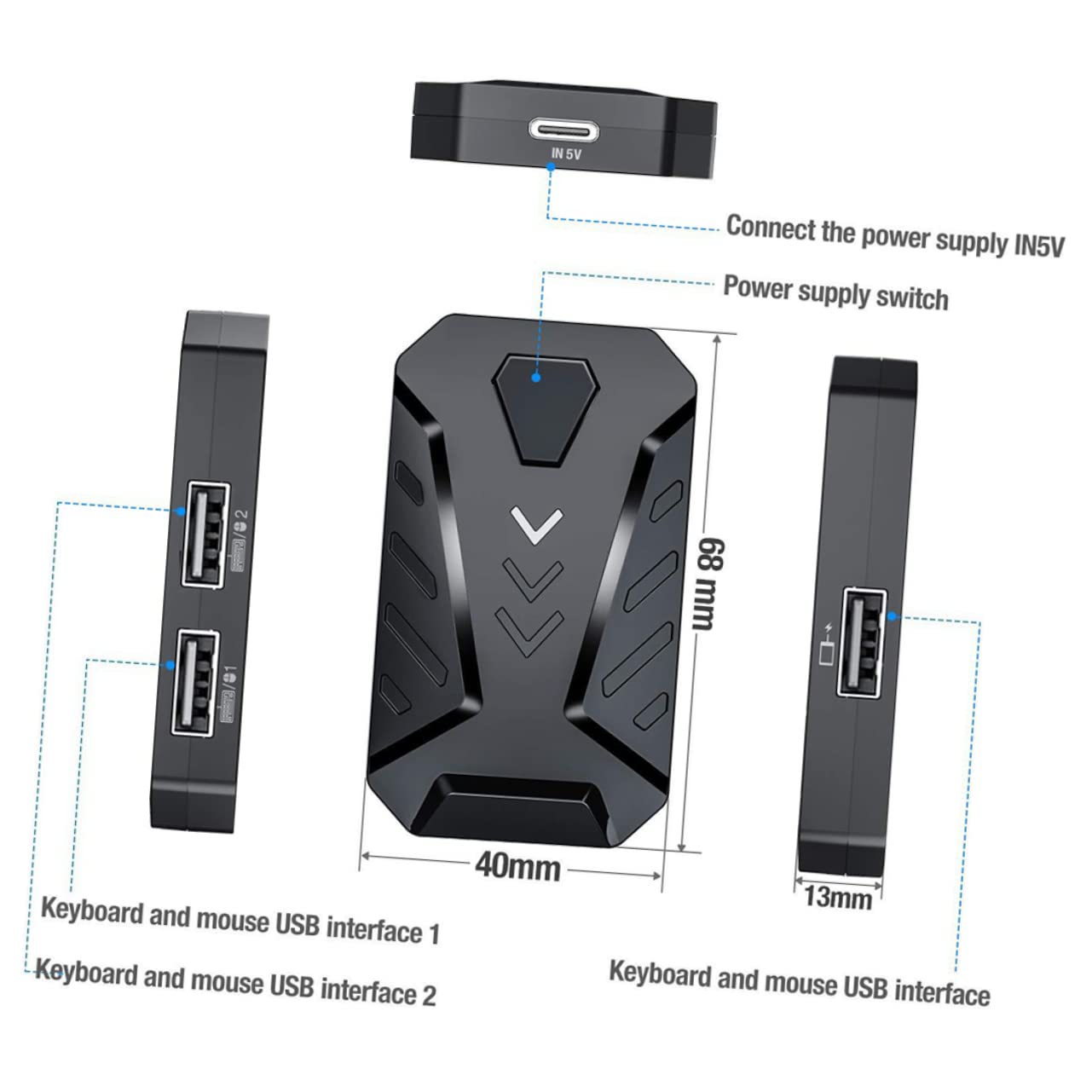 Hemobllo 3stücke Universaler Smartphone Und Tastaturadapter Für Gaming Kompatibel Mit Meisten Smartphones Ermöglicht Die Verbindung Von Tastatur Und Über USB Langlebiges Design Für