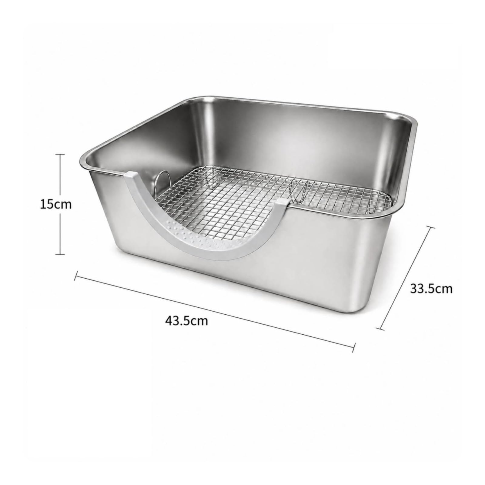 Lettiera in Acciaio Inox con Griglia Facile da Pulire Spaziosa per Proprietari di Conigli, Habitat Indoor, In Un Coniglio
